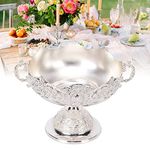 Fyearfly Vintage Metal Fruit Bowl, Fruit Bowl for Kitchen Counter, Fruit Basket Decorative Fruit Bowls for Table, Serving Bowls Fruit Holder Bowl for Snacks Candy (Silver)