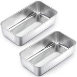 TeamFar Loaf Pans for Baking Bread, 9¼" × 5" Bread Loaf Pan Meatloaf Pan Stainless Steel for Home Kitchen, Healthy & Sturdy, Oven & Dishwasher Safe - Set of 2