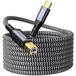 USB C Printer Cable 6.6FT, Nylon Braided USB C to USB B Printer Cable Compatible for MacBook Pro, HP, Epson, Canon, Brother, Lexmark,Printers, Scanner,Yamaha Piano MIDI Keyboard, DAC, DJ Controller