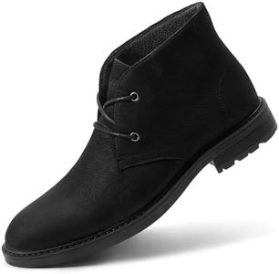 Arkbird Chukka Boots for men, Grainy Leather Lace-up Ankle Boot Fashion and Comfort Casual Oxfords, GLBlack 9.5