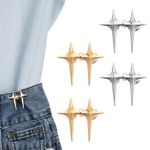 DSLSQD 4 Sets Jean Buttons for Loose Jeans, Detachable Star Jean Buttons Pant Waist Tightener No Sew and No Tools Adjustable Waist Buckle Sets Button for Jeans to Make Smaller