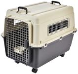 Amazon Basics Heavy Duty Pet Airline Carrier | IATA Approved Medium Pet Carrier | Travel Pet Kennel | Suitable for Medium Size Dogs | Breathable & Washable | 32 Inches