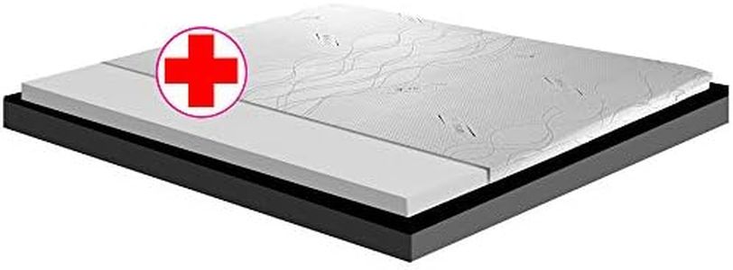 GEEMMA - Topper MOLTO RIGIDO per materasso, sovra materasso HD, correttore ortopedico CAUCCIU FOAM H6 cm, tessuto anallergico sfoderabile su 4 lati in ARGENTO - matrimoniale 160x190