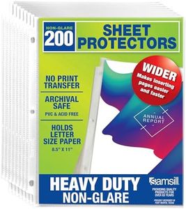 Samsill Sheet Protectors, 8.5x11 Inch Page Protectors for 3 Ring Binder, Heavy Duty, Non-Glare Protector, Letter Size, Top Loading, Acid Free, 200 Pack