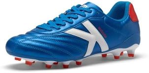 KELME Nebula Men's Soccer Cleats, Youth FG/AG Football Shoes, Athletic Outdoor Training, Wide Fit, Blue, Size 9.5