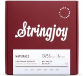 Stringjoy NB1356 Naturals Phosphor Bronze Acoustic Guitar Strings, (Medium Gauge - 13-56)