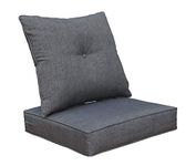 Bossima Bossima Cushions for Patio Furniture, Outdoor Water Repellent Fabric, Deep Seat Pillow and High Back Design, Slate Grey