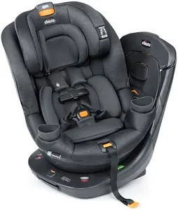 Chicco Fit360 ClearTex Rotating Convertible Car Seat with 360 Degree Rotation for Rear-Facing and Forward-Facing Usage, LeverLock Self-Tensioning Lock System | Slate/Grey