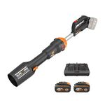 WORX NITRO 36V(40V MAX) Cordless Leaf Blower WG585E Brushless Blower, 3 Speeds + Turbo Mode, 266km/h Air Speed, 1053m³/h Air Volume, Lightweight & Compact, PowerShare, 2* 4.0Ah Battery, 1* 2A Charger