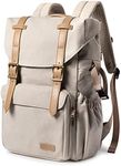 BAGSMART Camera Backpack, Anti-Theft DSLR SLR Camera Bag Water Resistant Canvas Backpack Fit up to 15" Laptop with Rain Cover, Tripod Holder for Women and Men (beige white)