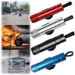 Yeria 4 Packs SafeHammer Window Breaker Seatbelt Cutter, 2025 Upgraded Safe Hammer Glass Breaker Under Water, Car Emergency 2-in-1 Escape Tool with Base (Red & Balck & Silver & Blue)