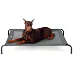 Bedsure Elevated Dog Bed Large - Raised Waterproof Dog Bed With Mesh, Outdoor Dog Bed for Travel and Garden, Grey, 124x90x20cm