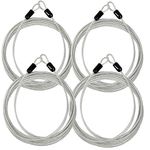 Lumintrail 4 Foot 3mm Braided Steel Coated Security Cable Luggage Lock Safety Cable Wire Double Loop (4 Pack)