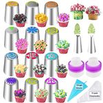 Cake Decorating kit 27 Pieces Decorating Bags for Cupcake Cookies Birthday Party, Piping Bags and Tips, 12 Icing Tips 2 Leaf Tube Tips 2 couplers 10 Cake Baking Bags, Cupcake, Piping Tips (27pcs)