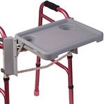 DMI Folding Walker Tray with Cup Holders, Grey