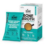 Bone Brewhouse - Chicken Bone Broth Protein Powder - Thai Coconut Flavour - Keto & Paleo Friendly - Instant Soup Broth - 10g Protein - Natural Collagen, Gluten-Free & Dairy free - 5 Individual Packets