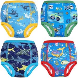MooMoo Baby Absorbent Training Underwear 4 Packs Toddler Potty Training Pants for Boys and Girls-Cotton 3T