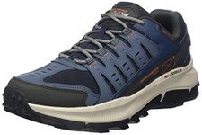 Skechers Equalizer 5.0 Trail - Solix Men's Sneakers, Navy Leather Mesh Orange Trim, 9 UK