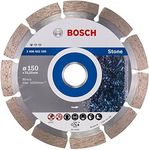 Bosch Professional 1 x Diamond Cutting Disc Standard for Stone (for Stone, Granite, Concrete, Diameter 150 x 22.23 x 2 x 10 mm, Accessories for Angle Grinder), Multicoloured