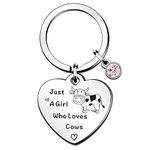 QMVMV Funny Cow Keyring Gifts Animal Lover Gift Just A Girl Who Loves Cows Cow Lover Gift For Women Girls, Who Loves Cows Keyring