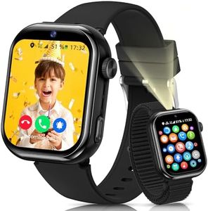 BANLVS Smartwatch Kinder mit SIM Karte, Kinder-Smartwatch mit IP68 Wasserdicht, Schulmodus, 1,83" Bildschirm, Schrittzähler Kinderuhr Mädchen Jungen, Schwarz