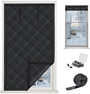 Window Insulation for Winter, Thermal Curtains Insulated Window Blanket Cover to Keep Cold Out, Weatherproofing Insulation Kits for Home (75” x 79“, Black)