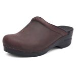 Dansko Women's Sonja Oiled Leather Clog,Antique Brown/Black,37 EU / 6.5-7 B(M) US