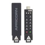 Apricorn Aegis Secure Key 3 NXC 8GB 256-bit Encrypted FIPS 140-2 Level 3 Validated Secure USB 3.0 Type C Flash Drive, ASK3-NXC-8GB, Black