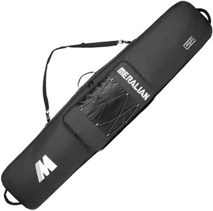 MERALIAN Snowboard Bag for Air Travel,Padded Snowboard Bag Fit Board,Boots, Jacket, Pants, Helmet and Gear,Available Length in 155cm 165cm. (Blk/BLK, 165CM)