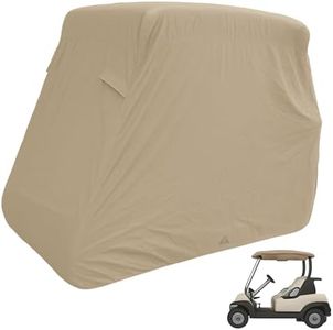 Formosa Covers | Deluxe 2 Seater Golf Cart Cover in Taupe, roof up to 58", Fits E Z GO, Club Car and Yamaha G Mode, Also fits Organic transit's ELF