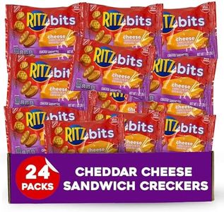 Ritzz Bits Halloween Snacks Cheddar Cheese Sandwich Crackers 24 Count - Individual Snack Packs On The Go Size For School & Office Snacks - 1 oz Bags