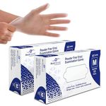 MediHands Clear Vinyl Gloves Medium Disposable Surgical Gloves, Box of 200 Powder Free Latex Free & Protein Free, Medical Gloves, Food, Multi Use