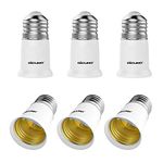 DiCUNO E26 Light Socket Extender, 1.2 Inch Extension, Bulb Base Extender for Ceiling Pot Light, Motion Sensor Bulbs, Pack of 6