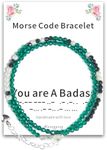 Funny Unique Inspirational Gifts for Women Morse Code Bracelets for Her Daughter Mom Wife Best Friends Soulmate Female Valentines Day Mother's Day Birthday Jewelry Cute Adjustable