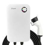 Zevpoint EV Charger | Type 2 Connector, 20 feet Cable, (3 Phase), Supports 11kW/22kW | Arctic White | Swift Max | Touch Screen, Power Control, Password | Indoor/Outdoor Use | Warranty: 24 Months