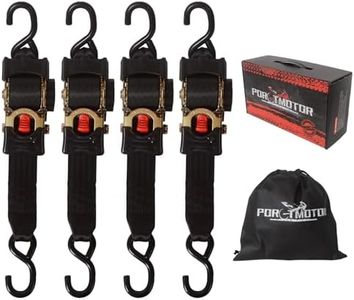 Porotmotor 4 Pack Retractable Ratchet Straps (2" × 10'), 3000LBS Break Strength Ratchet Tie Down Straps Heavy Duty Auto Retracting Strap for Motorcycle, Trailers, Boats, ATVs, UTVs