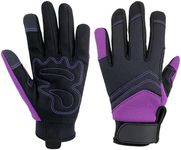 Gardening Gloves for Men and Women, Working Gloves, for Safety Work and Gardening, Gardening Gifts, with Touchscreen Support (Purple, L)