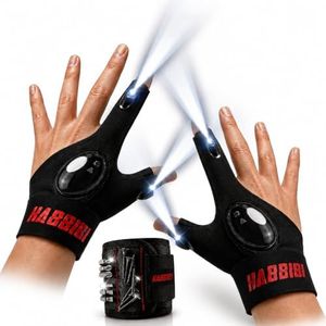 LED Flashlight Gloves for Men with Magnetic Wristband, Gloves with Lights on Fingertips, Hands-Free Finger Light Gloves & Magnetic Tool Holder for Screws, Mechanic Repair Work Gift for Dad, Husband