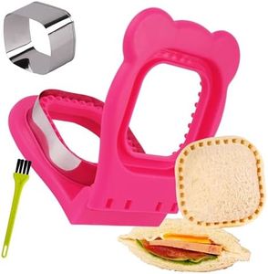 LEPCY Uncrustables Sandwich Maker Sealer Cutter, Crustless Sandwich Cutter, PB&J Uncrustable Maker - Color Rose Red, Square Shape