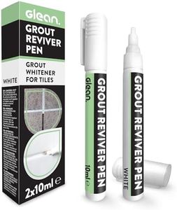 GLEAN Grout Reviver Pens | White | 2x10ml | Grout Whitener for Bathroom Tiles | Tile Grout Pen | Restore Discoloured & Faded Tile Joints | Easy To Use Grout Pen White