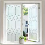 rabbitgoo Window Films for Privacy, Static Cling Frosted Glass Stickers, Non-Adhesive Removable Decorative Window Coverings, Anti-UV Heat Control for Bathroom Home Office Glass Door, 60x200cm