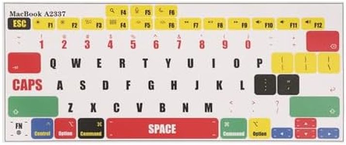 kwmobile QWERTY US English Keyboard Stickers Compatible with Apple MacBook Air 13 M1 (A2337) Keyboard Stickers - Multicolor