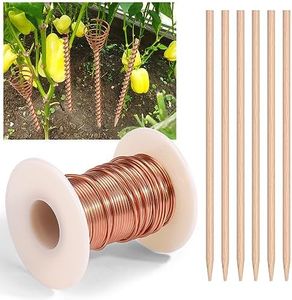 Copper Wire for Electroculture Gardening Antenna, 99.9% Pure Electro Culture Gardening Soft Copper Wire with 6 Stake for Growing Garden Plants and Vegetables, 16 Gauge, 32Feet / 10m