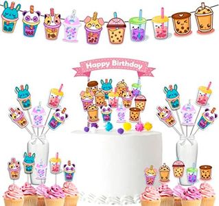 Boba Milk Tea Birthday Party Decoration Set! Great Bundle for Bubble Tea Theme for Girls!