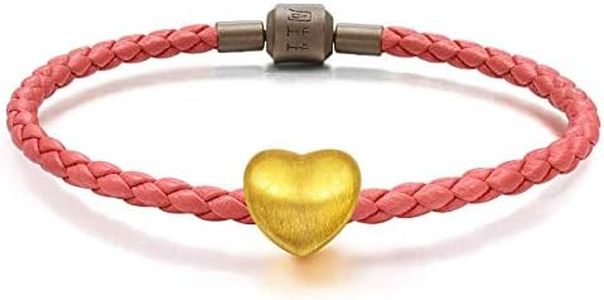CHOW SANG SANG 999 24K Gold Charme Love Heart Shaped Charm Bracelet for Women 81322C
