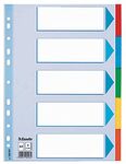 Esselte A4 Card File Dividers. 5 Parts Coloured Folder Dividers with identification front sheet, for Ring Binders and Lever Arch Files. Made from durable, recycled card