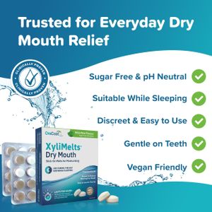 OraCoat XyliMelts Mild Mint Discs, 40-Count – Fast-Acting Dry Mouth Relief
