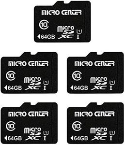 Micro Center 64GB Class 10 MicroSDXC Flash Memory Card with Adapter for Mobile Device Storage Phone, Tablet, Drone & Full HD Video Recording - 80MB/s UHS-I, C10, U1 (5 Pack)