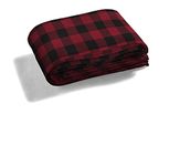 Sunbeam Royal Mink Reverse Sherpa Heated Throw, Buffalo Plaid Red, 60" x 50", with PrimeStyle II Controller- 3 Heat Settings, 3HR Auto Off Feature, Machine Washable