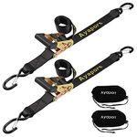 Ayaport Boat Trailer Transom Tie Down Straps for Boat Jet ski Kayak Canoe 4 Feet 1.6 inches 5000lbs Break Strength Heavy Duty Ratchet Straps with S Hooks, Pack of 2